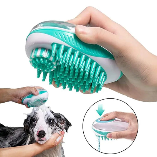 Pet Dog Cat Bath Brush 2-in-1 Shampoo / Brush